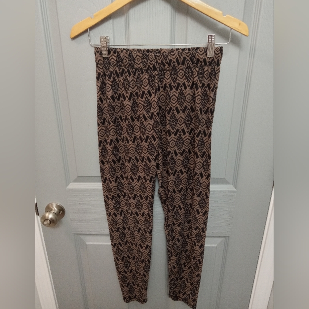 Black and Brown Geometric Patterned Pants